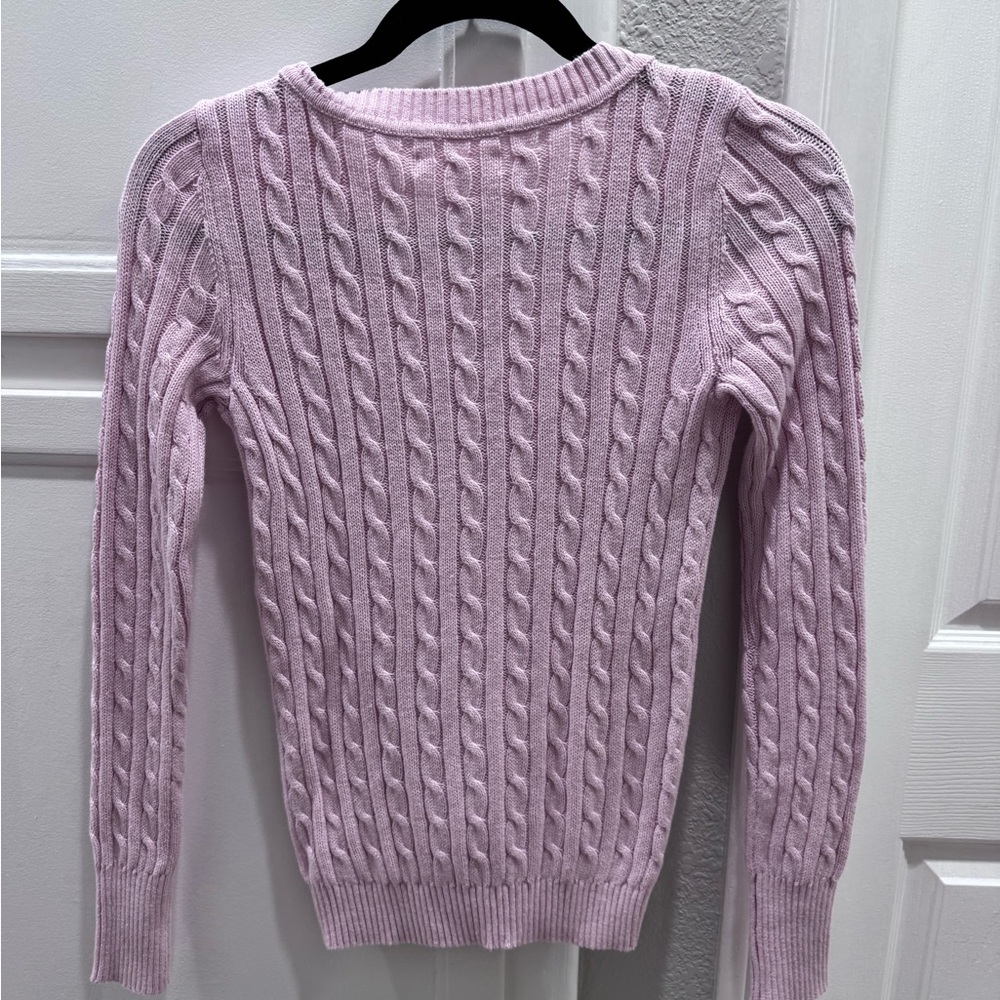 Aeropostale Pink V-Neck Cable Knit Sweater XS - Picture 6 of 7